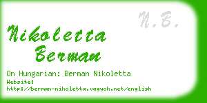 nikoletta berman business card